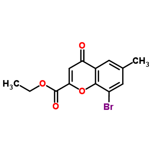 8-溴-6-甲基-4-氧代-色烯-2-羧酸乙酯結(jié)構(gòu)式_38322-72-4結(jié)構(gòu)式
