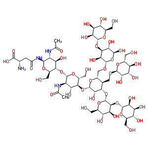 (甘露糖)6-(N-乙?；咸烟前?2-天冬氨酰胺結(jié)構(gòu)式_39114-02-8結(jié)構(gòu)式