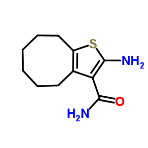 2-氨基-4,5,6,7,8,9-六氫辛基[b]噻吩-3-羧酰胺結(jié)構(gòu)式_40106-15-8結(jié)構(gòu)式