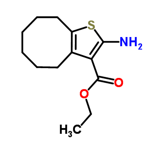 2-氨基-4,5,6,7,8,9-六氫環(huán)辛基[b]噻吩-3-羧酸乙酯結構式_40106-16-9結構式