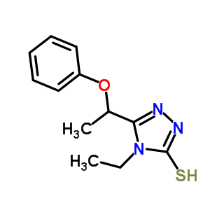 4-乙基-5-(1-苯氧基乙基)-4H-1,2,4-噻唑-3-硫醇結(jié)構(gòu)式_403990-82-9結(jié)構(gòu)式