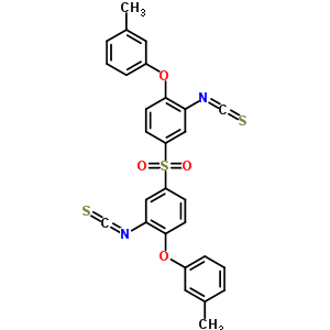 2-異硫代氰?；?4-[3-異硫代氰酰基-4-(3-甲基苯氧基)苯基]磺?；?1-(3-甲基苯氧基)苯結(jié)構(gòu)式_40939-82-0結(jié)構(gòu)式