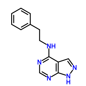 n-(2-苯基乙基)鹽酸鹽 (1:1)1H-吡唑并[3,4-d]嘧啶-4-胺結(jié)構(gòu)式_42204-29-5結(jié)構(gòu)式