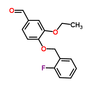 3-乙氧基-4-[(2-氟芐基)氧基]苯甲醛結(jié)構(gòu)式_423724-00-9結(jié)構(gòu)式