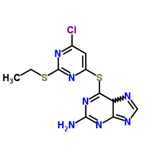 2-氨基-6-[[6-氯-2-(乙基硫代)-4-嘧啶]硫代]-嘌呤結(jié)構(gòu)式_43203-34-5結(jié)構(gòu)式