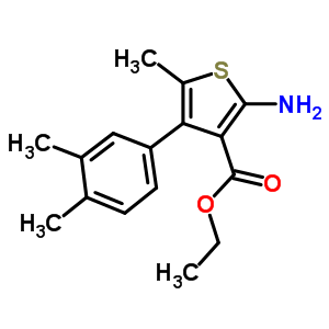 2-氨基-4-(3,4-二甲基苯基)-5-甲基噻吩-3-羧酸乙酯結(jié)構(gòu)式_438220-53-2結(jié)構(gòu)式