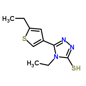 4-乙基-5-(5-乙基噻吩-3-基)-4H-1,2,4-噻唑-3-硫醇結(jié)構(gòu)式_438230-04-7結(jié)構(gòu)式