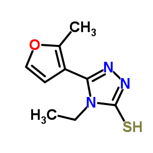 4-乙基-5-(2-甲基-3-呋喃基)-4H-1,2,4-噻唑-3-硫醇結(jié)構(gòu)式_438230-35-4結(jié)構(gòu)式