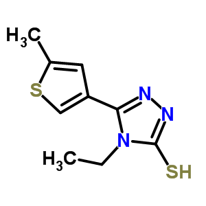 4-乙基-5-(5-甲基噻吩-3-基)-4H-1,2,4-噻唑-3-硫醇結(jié)構(gòu)式_438230-66-1結(jié)構(gòu)式