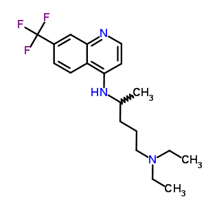 N,N-二乙基-n-[7-(三氟甲基)喹啉-4-基]戊烷-1,4-二胺結(jié)構(gòu)式_442-85-3結(jié)構(gòu)式
