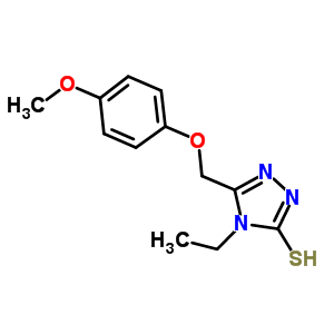 4-乙基-5-[(4-甲氧基苯氧基)甲基]-4H-1,2,4-噻唑-3-硫醇結(jié)構(gòu)式_482652-22-2結(jié)構(gòu)式