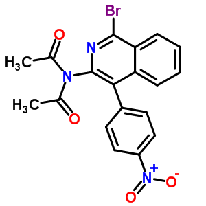 N-乙?；?N-[1-溴-4-(4-硝基苯基)異喹啉-3-基]乙酰胺結(jié)構(gòu)式_49710-64-7結(jié)構(gòu)式