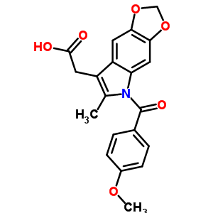 5-(P-茴香?；?-6-甲基-5H-1,3-二氧代[4,5-f]吲哚-7-乙酸結(jié)構(gòu)式_50332-05-3結(jié)構(gòu)式
