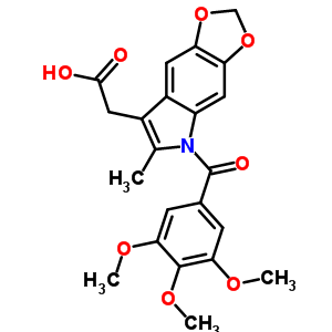 6-甲基-5-(3,4,5-三甲氧基苯甲?；?-5H-1,3-二氧代[4,5-f]吲哚-7-乙酸結(jié)構(gòu)式_50332-06-4結(jié)構(gòu)式