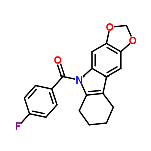 5-(4-氟苯甲酰基)-6,7,8,9-四氫-5H-1,3-二氧代[4,5-b]咔唑結(jié)構(gòu)式_50332-19-9結(jié)構(gòu)式