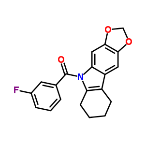 5-(3-氟苯甲?；?-6,7,8,9-四氫-5H-1,3-二氧代[4,5-b]咔唑結構式_50332-20-2結構式