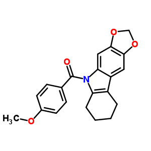 5-(P-茴香?；?-6,7,8,9-四氫-5H-1,3-二氧代[4,5-b]咔唑結(jié)構(gòu)式_50332-26-8結(jié)構(gòu)式