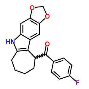 5,6,7,8,9,10-六氫-5-(p-氟苯甲酰基)環(huán)庚并[b]-1,3-二氧代[4,5-f]吲哚結(jié)構(gòu)式_50332-29-1結(jié)構(gòu)式