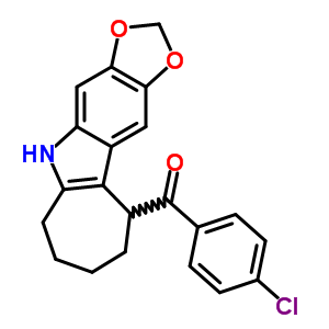 5,6,7,8,9,10-六氫-5-(p-氯苯甲?；?環(huán)庚并[b]-1,3-二氧代[4,5-f]吲哚結(jié)構(gòu)式_50332-31-5結(jié)構(gòu)式