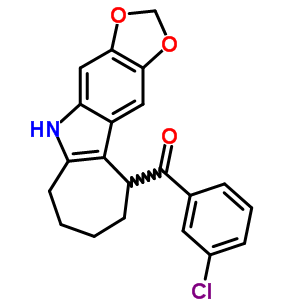 5,6,7,8,9,10-六氫-5-(m-氯苯甲?；?環(huán)庚并[b]-1,3-二氧代[4,5-f]吲哚結構式_50332-32-6結構式