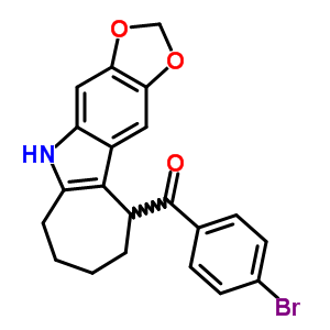 5,6,7,8,9,10-六氫-5-(p-溴苯甲?；?環(huán)庚并[b]-1,3-二氧代[4,5-f]吲哚結(jié)構(gòu)式_50332-33-7結(jié)構(gòu)式