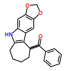 5,6,7,8,9,10-六氫-5-苯甲?；h(huán)庚并[b]-1,3-二氧代[4,5-f]吲哚結(jié)構(gòu)式_50332-35-9結(jié)構(gòu)式