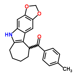 5,6,7,8,9,10-六氫-5-(4-甲基苯甲?；?環(huán)庚并[b]-1,3-二氧代[4,5-f]吲哚結(jié)構(gòu)式_50332-36-0結(jié)構(gòu)式