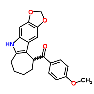 5,6,7,8,9,10-六氫-5-(p-茴香?；?環(huán)庚并[b]-1,3-二氧代[4,5-f]吲哚結(jié)構(gòu)式_50332-37-1結(jié)構(gòu)式