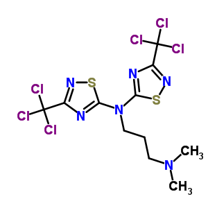 N,N-二甲基-N,N-雙[3-(三氯甲基)-1,2,4-噻二唑-5-基]丙烷-1,3-二胺結(jié)構(gòu)式_50350-58-8結(jié)構(gòu)式