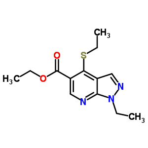 1-乙基-4-(乙基硫代)-1H-吡唑并(3,4-b)吡啶-5-羧酸乙酯結(jié)構(gòu)式_50476-43-2結(jié)構(gòu)式