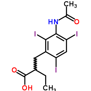 2-乙基-3-(3-乙?；被?2,4,6-三碘苯基)丙酸結(jié)構式_51374-99-3結(jié)構式