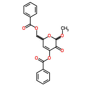 (2R-順式)-(9CI)-4-(苯甲?；趸?-6-[(苯甲?；趸?甲基]-2-甲氧基-2H-吡喃-3(6H)-酮結(jié)構(gòu)式_52152-86-0結(jié)構(gòu)式