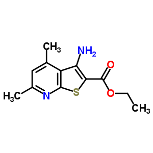3-氨基-4,6-二甲基噻吩并[2,3-b]吡啶-2-羧酸乙酯結(jié)構(gòu)式_52505-56-3結(jié)構(gòu)式