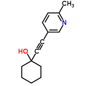 1-[(6-甲基-3-吡啶)乙炔]環(huán)己醇結(jié)構(gòu)式_52535-36-1結(jié)構(gòu)式