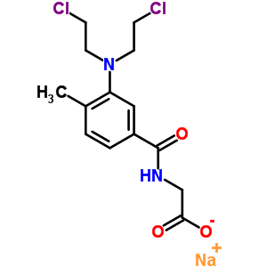 N-[3-雙(2-氯乙基)氨基-4-甲基苯甲酰基]甘氨酸鈉結構式_52616-26-9結構式