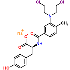 N-[3-[雙(2-氯乙基)氨基]-4-甲基苯甲?；鵠-L-酪氨酸鈉結(jié)構(gòu)式_52616-30-5結(jié)構(gòu)式
