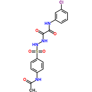 N-[4-[[[(3-氯苯基)氨基甲酰甲酰基]氨基]磺?；鵠苯基]乙酰胺結(jié)構(gòu)式_53118-39-1結(jié)構(gòu)式