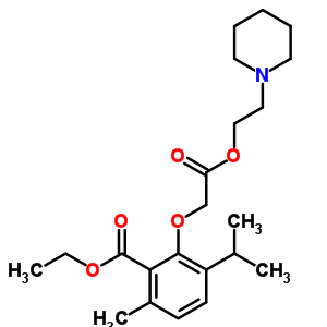 (2-乙氧基羰基-6-異丙基-3-甲基苯氧基)乙酸 2-哌啶乙酯結(jié)構(gòu)式_53206-77-2結(jié)構(gòu)式
