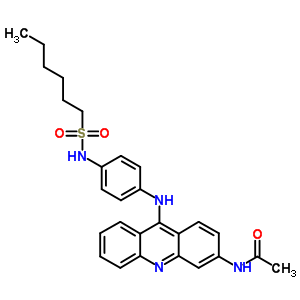 N-[4-[(3-乙?；被?9-吖啶基)氨基]苯基]-1-己烷磺酰胺結(jié)構式_53222-05-2結(jié)構式