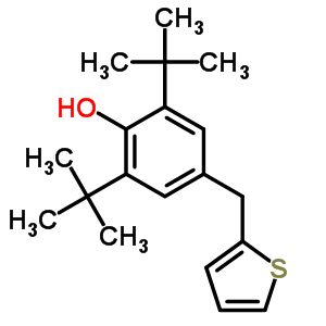 2,6-雙(1,1-二甲基乙基)-4-(2-噻吩甲基)-苯酚結(jié)構(gòu)式_5429-76-5結(jié)構(gòu)式