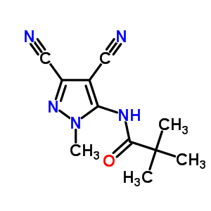 N-(4,5-二氰基-2-甲基-吡唑-3-基)-2,2-二甲基-丙酰胺結(jié)構(gòu)式_54385-56-7結(jié)構(gòu)式
