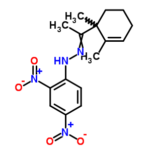 1-(1,2-二甲基-2-環(huán)己烯-1-基)-乙酮 2-(2,4-二硝基苯基)肼酮結構式_5440-74-4結構式