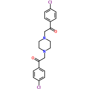 2,2-(1,4-哌嗪二基)雙[1-(4-氯苯基)-乙酮結構式_5447-51-8結構式