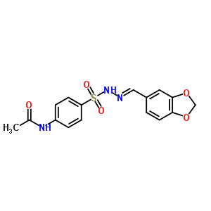 N-[4-[(苯并[1,3]二氧代l-5-基亞甲基氨基)磺?；鵠苯基]乙酰胺結(jié)構(gòu)式_5448-90-8結(jié)構(gòu)式