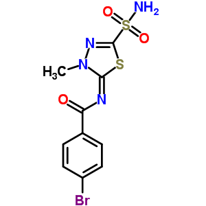 N-[5-(氨基磺?；?-3-甲基-1,3,4-噻二唑-2(3h)-基]-4-溴苯甲酰胺結(jié)構(gòu)式_55250-68-5結(jié)構(gòu)式