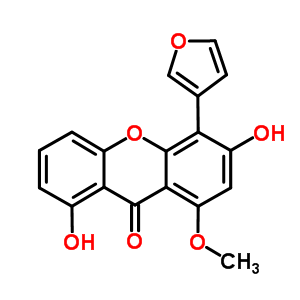 4-(3-呋喃)-3,8-二羥基-1-甲氧基-9h-氧雜蒽-9-酮結構式_55334-14-0結構式
