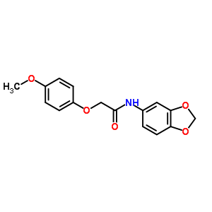 N-苯并[1,3]二氧代l-5-基-2-(4-甲氧基苯氧基)乙酰胺結構式_5689-70-3結構式