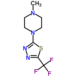 1-甲基-4-(s-三氟甲基-[1,3,4]噻二唑-z-基)哌嗪結(jié)構(gòu)式_57709-34-9結(jié)構(gòu)式