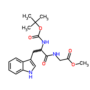 2-[[3-(1H-吲哚-3-基)-2-(叔丁氧基羰基氨基)丙?；鵠氨基]乙酸甲酯結(jié)構(gòu)式_57769-48-9結(jié)構(gòu)式