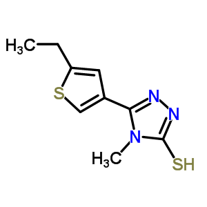 5-(5-乙基噻吩-3-基)-4-甲基-4H-1,2,4-噻唑-3-硫醇結(jié)構(gòu)式_588674-76-4結(jié)構(gòu)式